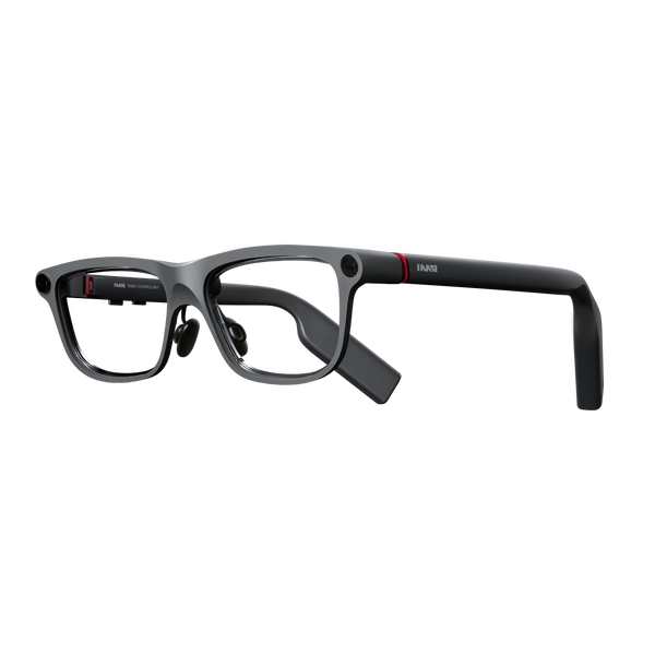 INMO GO3 — binokulare KI-Brille mit grünem Micro-LED-HUD und schlanken 8-mm-Bügeln