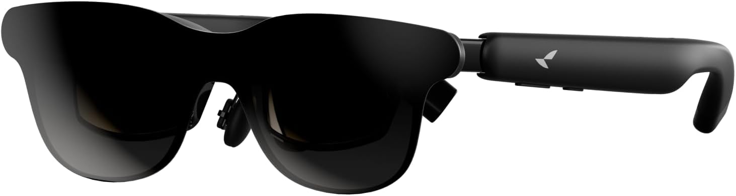RayNeo GT als Kino-Brille — schwarzes Visier auf einem Popcornbecher im Kinosaal